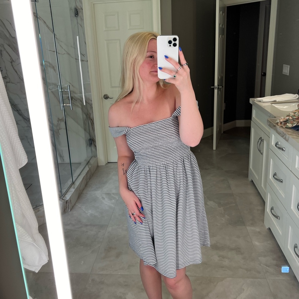 Madewell Shirred Bodice Seersucker Sundress